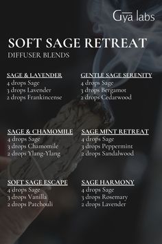 Find your calm with Soft Sage Retreat. These soothing blends invite tranquility and peace into your space, creating the perfect sanctuary for relaxation and reflection. 🌱✨  #GyaLabs #UpliftYourEveryday #essentialoils #summerseason #amazing #soulwisdom  #summer  #summervibes #abundance #abundancemindset #miracles #blessings #inspiration #NaturalCare #HealthyLiving #EssentialOils #woman Magick Oil, Doterra Diffuser Blends, 2024 Inspiration, Candle Diy, Essential Oils 101