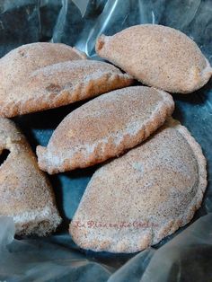 some cookies are sitting on a plastic bag