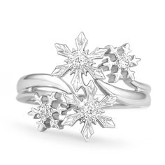 Enchanted Disney Fine Jewelry Sterling Silver with 1/10cttw Diamonds E Snowflake Engagement Ring, Elsa Snowflake, Snowflake Ring, Pinterest Jewelry, Snowflake Jewelry, Snow Wedding, Enchanted Disney, Regal Elegance, Enchanted Disney Fine Jewelry