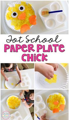 paper plate chick craft for kids to make