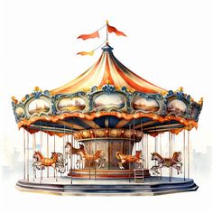 Carousel Clipart in Chiaroscuro Art Style: Vector & 4K Large Format Printing, Chiaroscuro, Creativity And Innovation, Visual Content, Carousel, Automotive Industry, Painting Style, High Res, Textile Patterns