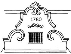 an architectural design with the name and number on it, vintage line drawing or engraving illustration