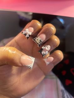 #ducknails #hellokitty #zebranail #birthdaynails Duck Nail Ideas, Uni Nails, Duck Nail, Type Of Nails, Toes Nails, Zebra Nails, Duck Nails, Girly Acrylic