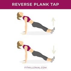 a woman doing reverse plank tap exercises