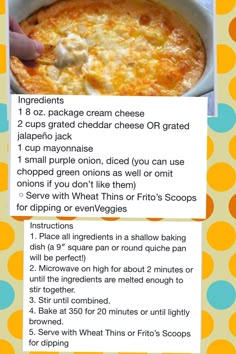 the instructions for how to make an omelet in a casserole dish