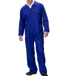 Royal Blue Poly Cotton Standard Mechanics Overalls Men In Coveralls, Mechanic Jumpsuit Mens, Mechanic Overalls, Military Overalls With Pockets For Outdoor, Men’s Coveralls, Long-sleeve Cotton Denim Utility Jumpsuit