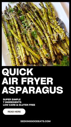 Making asparagus in an air fryer is super simple and tasty, with a tangy twist of parmesan cheese, olive oil, and balsamic vinegar. This delicious vegetable side dish requires only 7 ingredients and a few minutes in your air fryer. The best part? This recipe is also gluten-free, low-carb, and keto.