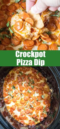 the crockpot pizza is ready to be eaten