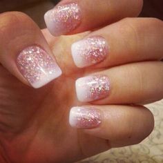 22 Glamorous and Sequin Nail Art Nail Place, Unghie Nail Art, French Manicure Designs, Wedding Nails Glitter, Fingernail Designs, Holiday Nail Designs, Nail Designs Valentines