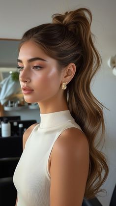 Best 24 Prom Hairstyles with a Vintage Flair Prom Hairstyles 2024 Trends, Best Prom Hairstyles, Prom Trends, Chic Ponytail, Tail Hairstyle, Elegant Ponytail, High Ponytail Hairstyles, 2024 Prom, Classic Hairstyles