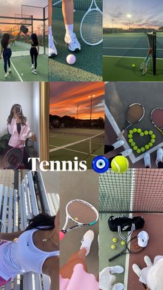 there are many pictures of tennis players on this page