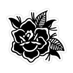 a black and white drawing of a rose