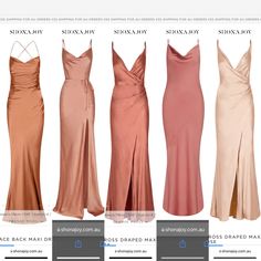 the different types of dresses are shown on this website page, with information about them