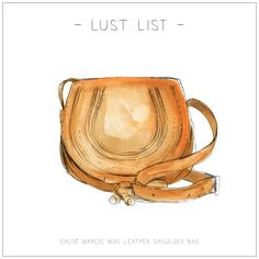 a drawing of a purse with the words, lust list