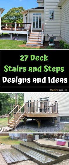 deck stairs and steps designs and ideas for backyards, decks, patios or porches