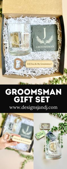 the grooms gift set is in its box and it's ready to be opened