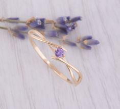 14k yellow gold celtic style amethyst promise ring for her, Unique womens small & dainty promise ring, Womens amethyst gold ring WE OFFER UNLIMITED PERIOD INSTALLMENTS PLAN This is a beautiful, stunning, feminine ring that works well for all occasions, styles, and ages. You will love it! Ring information: Stone: Amethyst Approximate size: 2.5mm Approximate weight: 0.06ct ( in total) Approximate width of Band: 1.0mm (back part) and 5.0mm ( front part) Metal type: Gold Metal stamp: 14k gold In Cincin Diy, Cute Promise Rings, Hand Jewelry Rings, Promise Ring For Her, Pretty Jewelry Necklaces, Cute Engagement Rings, Celtic Style, Gold Rings Fashion, Gold Ring Designs