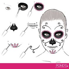 Make Up Halloween, Makeup Zombie, Halloween Make-up Looks, Halloween Nails Diy