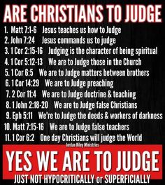 a poster with the words are christians to judge