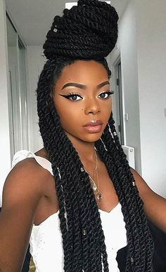 Marley Twists Updo, Short Marley Twists, Marley Twist Styles, Havana Twist Hairstyles, Havana Twist Braids, Face Goals