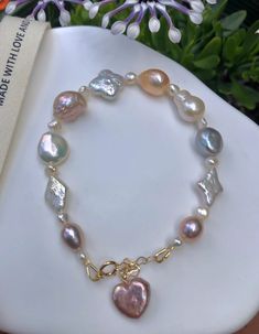 14K Gold Filled Freshwater Pearl Bracelet. Art Deco Bracelet. Baroque Pearl Bracelet.candy Bracelet. Multi-color Multi-shape Bracelet. - Etsy UK Crystal Pearl Bracelet, Elegant Beaded Jewelry, Modern Pearl Jewelry, Butterfly Jewellery, Natural Pearl Jewelry, Candy Bracelet, Bracelet Art, Bracelet Inspired, Unique Butterfly