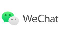 the wechat logo with two chat bubbles above it, and one is green