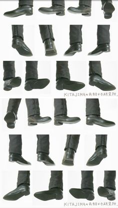 many images of different types of shoes and pants