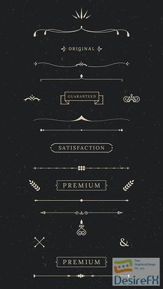 an old fashioned set of calligraphy typefaces in black and white on a dark background