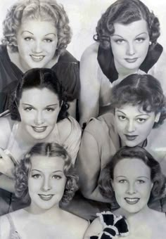 March 26, 1935 : Paramount Studios announces its "proteges". Top : Grace Bradley (1913-2010), Ann Sheridan (1915-1967). Middle : Gail Patrick (1911-1980), Katherine DeMille (1911-1995). Bottom : Gertrude Michael (1911-1964), Wendy Barrie (1912-1978) 1930 Hair, Gail Patrick, Adrienne Ames, Idda Van Munster, Ann Sheridan, Vintage Versace, Actrices Hollywood