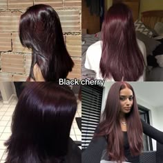 ifakesoul Cherry Hair Aesthetic, Hair Colors For Cool Skin Tones, Dark Cherry Hair, Red Hair Colour, Process Of Evolution, Black Cherry Hair, A Bob Haircut, Wine Hair Color