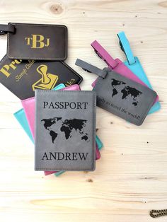 Prepare for your next adventure in style with our personalized passport holder and luggage tag set. This beautifully crafted travel accessory set is not only functional but also adds a touch of sophistication to your journeys. Whether you're a seasoned globetrotter or embarking on your first international adventure, this set is the perfect companion. 🌍 Wanderlust-Approved: Fuel your wanderlust and satisfy your passion for travel with this must-have set. Engraved with your chosen personalization, it's a constant reminder of your love for exploration and adventure. 🧳 Premium Quality: Crafted from high-quality materials, our passport holder and luggage tag are designed to stand the test of time. The passport holder securely protects your passport, and the luggage tag helps you quickly ident Hp Wedding, Leather Passport Holder, Travel Luggage Tag, Leather Passport Cover, Passport Cover, Travel Wallets, Globe Trotter, Bridesmaid Proposal, Personalized Leather