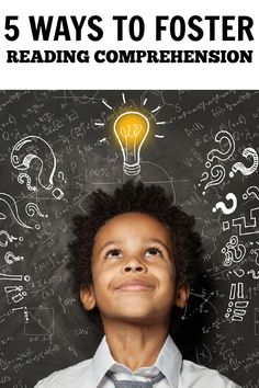 a young boy wearing a tie and looking up at a light bulb above his head