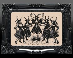 a cross stitch picture with some people dancing