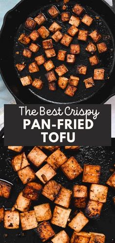 the best crispy pan - fried tofu recipe is made with just three ingredients