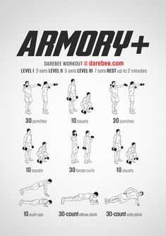 an exercise poster showing how to do the dumbble arm workout for men and women