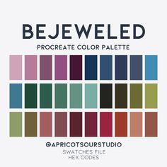 the bejeveled color palette is shown