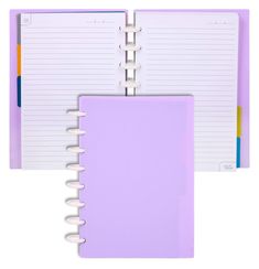 two spiral bound notebooks on top of each other with lined paper attached to them