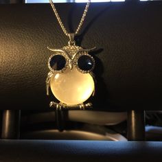 Silver Necklace With Blue Sapphire Eyes And Swarovski Crystals Sapphire Eyes, Owl Collection, Owl Jewelry, Boutique Jewelry, Cute Jewelry, Blue And Silver, Womens Jewelry Necklace, Blue Sapphire, Swarovski Crystals