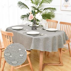 the table is set with plates and place settings for two people to eat at it