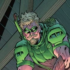 the green arrow is holding his arm up