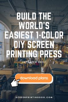 In this tutorial, screenprintingdog.com gives a step-by-step breakdown on building a DIY screen printing press How To Start A Screen Print Transfer Business, How To Start Screen Printing Business, Screen Printing Materials List, Screen Printing Exposure Unit, Screen Printing Press, Screen Block