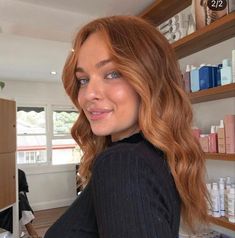 Red Toned Blonde Hair, Trendy Summer Hair Color 2024, Blonde To Orange Hair, Copper Hair With Balayage, Auburn Highlights In Blonde Hair, Lived In Copper Hair, Dusty Red Hair, Ginger Hair Balayage, Copper Hair Pale Skin