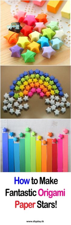 how to make an origami paper stars with the title overlaying it