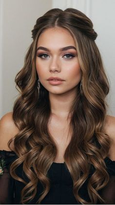 #BEAUTY, #RELATIONSHIPS #Fashion #Animals #Outfits #Winter Outfits #Animal Graduation Up Do Hairstyles, Weave Hairstyles For Graduation, Wavy Hair For Photoshoot, Curls Hairstyles For Long Hair, Up Styles For Long Hair Wedding, Bridesmaids Hair Straight, Hair Do With Headband, Hair Half Up Half Down Prom, Hairstyle For Damas