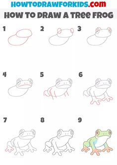 how to draw a frog step by step instructions for kids and beginners with pictures