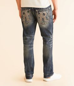 Rock Revival Tylon Original Taper Stretch Jean - Blue 33/30, Men's Tylonjt200 Regular fit jean Comfort stretch fabric Tapered from knee to hem Mid-rise 15 bottom opening Embroidered blowout back pockets Hand sanding whiskering grinding and veining details Zip fly. This quality denim is hand-finished for a unique look. It will wear like your favorite jeans, with each hole and tear continuing to destruct over time. You will love the comfort of this denim that has the look and feel of years of wear. . 99% Cotton 1% Elastane. Machine wash separately in cold water inside out with like colors. Do not bleach. Tumble dry low. Remove promptly. Warm iron if needed. Apparel & Accessories > Clothing > Pants Clothing Pants, Accessories Clothing, Rock Revival, Rock Style, Favorite Jeans, Stretch Jeans, Abs Workout, Jeans Fit, Men's Jeans