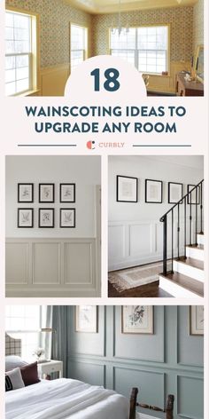 How To Hang Art Over Wainscoting, Monochromatic Wainscoting, Wainscoting Accent Wall Bedroom, Transitional Wainscoting Ideas, Walnut Wainscoting, Wainscoting Bedroom Master Feature Walls Ideas, Wainscoting Color Ideas, Painting Wainscoting Ideas, Board And Batten Styles