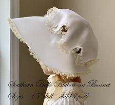 This sweet bonnet is a recreation of a 1920’s style bonnet. The botton-on bonnet style has been popular in the south for many years. The bonnet frames the face beautifully while offering protection from the sun. The bonnet features a brim that goes completely around the head. 2 bonnet crowns are Portrait Pictures, Sweet Cheeks, Childrens Clothing, Set Patterns, 1920s Fashion, Southern Belle, Diaper Cover