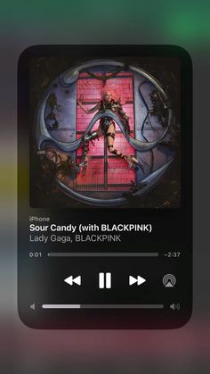 an mp3 player with the title'sour candy with blackpink lady gags, black pink '