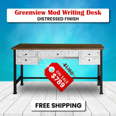 #GreenviewWritingDesk #RusticFurniture #IndustrialStyle #HomeOffice #WinterSale #craftersandweavers Keyboard Drawer, Study Spaces, Study Space, Solid Wood Furniture, Writing Desk, Solid Pine, White Paints, Winter Sale, Metal Base